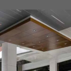 Plafón de Aluminio Acabado Madera y Perforación / M2
